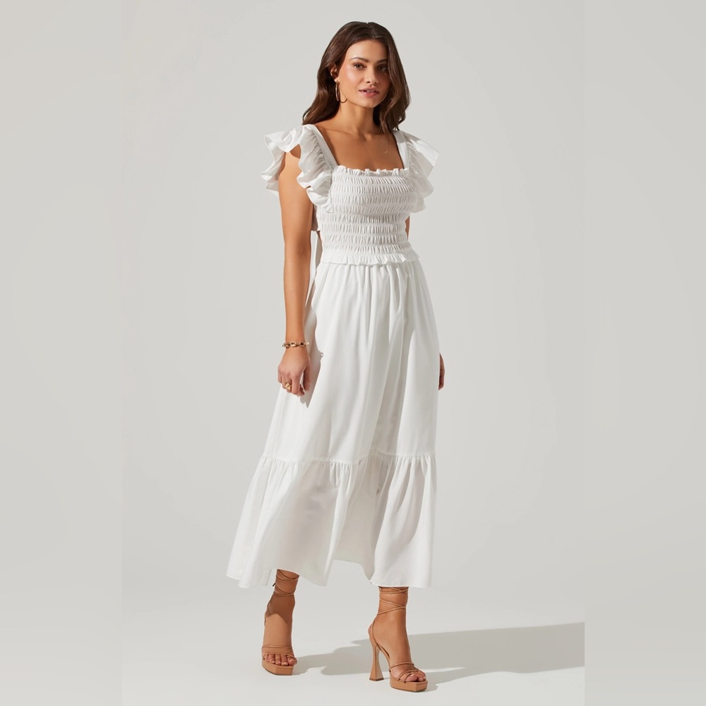 Astr White Midi Dress